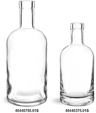 Glass Bottles, Clear Glass Bar Top Bottles (Bulk) Caps NOT Included