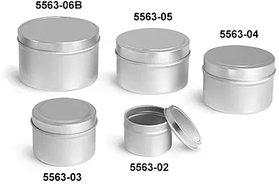 Metal Containers, Deep Metal Tins w/ Rolled Edge Covers