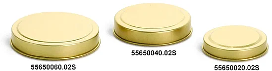 Gold Metal Tins Covers (Bulk, No Bottoms)