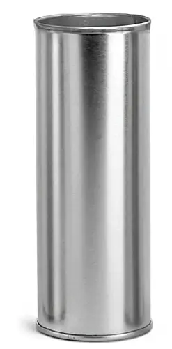 16 oz Silver Metal Tea Tins, (Bulk) Caps Not Included