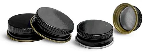 Metal Caps, Black Metal Foil Lined Caps