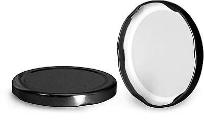 Metal Caps, Black Metal Plastisol Lined Lug Caps