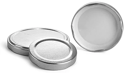 Metal Caps, Silver Metal Plastisol Lined Lug Caps