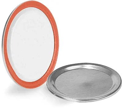 Metal Caps, Silver Plastisol Lined Canning Lids and Bands