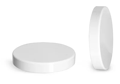 White Smooth Plastic Caps w/ F217 Triseal Liners   