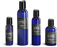Blue Shampoo & Conditioner Bottles 