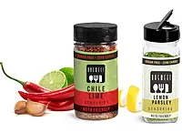 Herbal Containers, Clear PET Herb Bottles w/ Dispensing Caps 