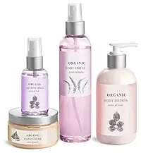 Body Care Packaging w/ Silver Caps 