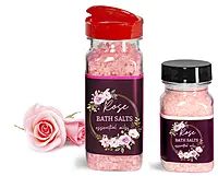 Square Plastic Bath Salt Bottles