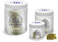 Frosted Glass Cannabis Jars w/ White PE Lined Caps 