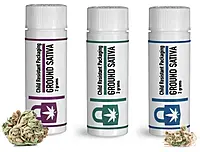 White Plastic Vials w/ Child Resistant Caps For Small Marijuana Buds  