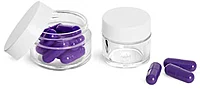 Clear Styrene Jars w/ Smooth White Lined Caps 