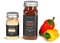 Square Spice Containers w/ Silver Caps 