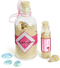 Clear Glass Bottles and Vials With Cork Stoppers Wedding Favor Ideas 