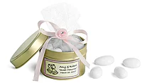 Gold Metal Tin Wedding Favor Ideas 