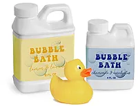 White Plastic Bubble Bath Bottles