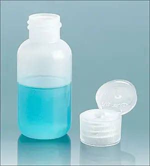 1 oz Natural LDPE Boston Round Bottles w/ Natural Ribbed Snap Caps