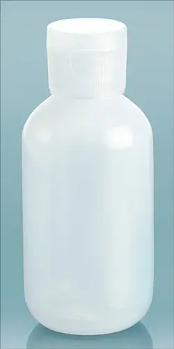 2 oz Natural LDPE Boston Round Bottles w/ Natural Ribbed Snap Caps