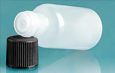 1/2 oz w/ Black Cap Natural LDPE Boston Round w/ Black Cap and Orifice Reducer