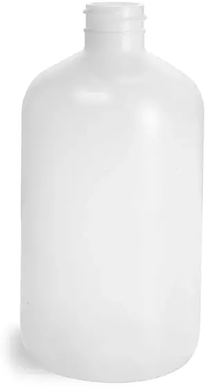 16 oz Natural HDPE Boston Round (Bulk), Caps NOT Included