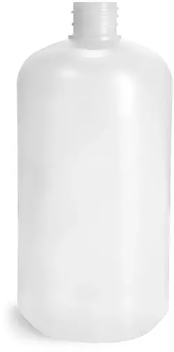 32 oz Natural HDPE Boston Round (Bulk), Caps NOT Included