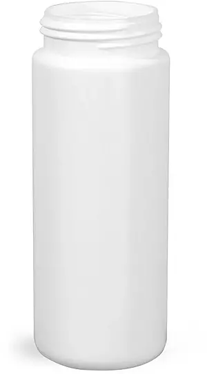 50 ml Plastic Bottles, White HDPE Cylinder Bottles (Bulk), Caps NOT Included