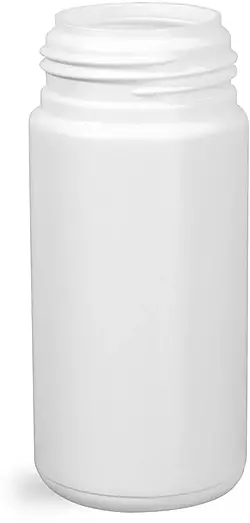 100 ml Plastic Bottles, White HDPE Cylinder Bottles (Bulk), Caps NOT Included