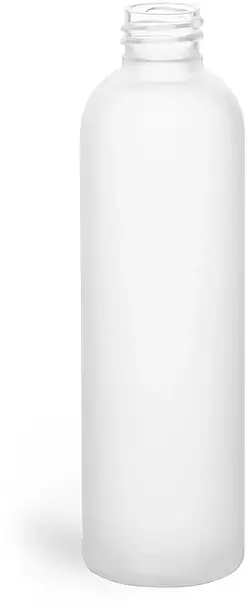 4 oz Frosted PET Cosmo Round Bottles (Bulk), Caps NOT Included