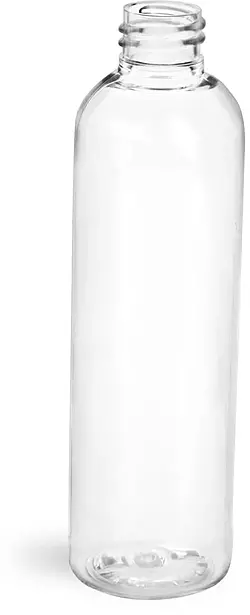 4 oz Clear PET Cosmo Round Bottles (Bulk), Caps NOT Included
