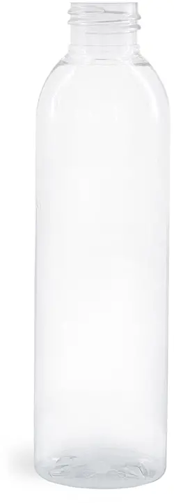 6 oz Clear PET Cosmo Round Bottles (Bulk)