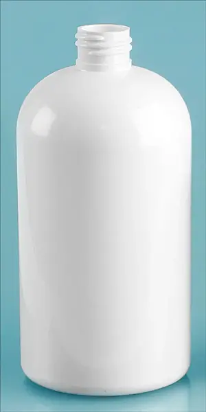 16 oz White PET Boston Rounds, (Bulk) Caps NOT Included