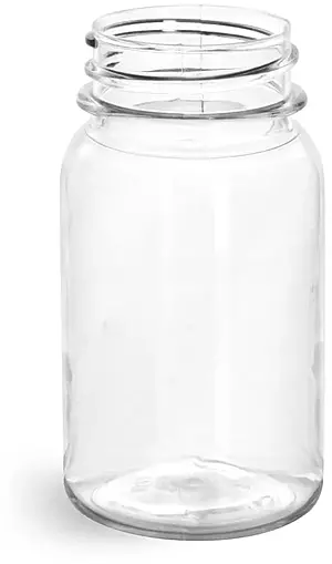 60 cc Clear PET Wide Mouth Round Bottles (Bulk), Caps Not Included