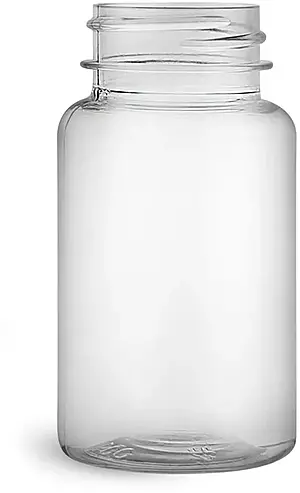 75 cc Clear PET Wide Mouth Packer Bottles, (Bulk) Caps Not Included