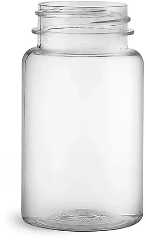 100 cc Clear PET Wide Mouth Packer Bottles, (Bulk) Caps Not Included