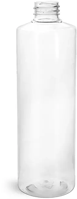 16 oz Clear PET Cylinder Rounds (Bulk), Caps Not Included