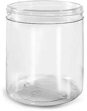 41 oz Round Flair Clear PET Jars (Bulk), Caps Not Included