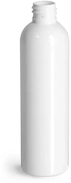 4 oz White PET Cosmo Round Bottles (Bulk), Caps NOT Included