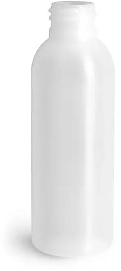 2 oz Natural HDPE Cosmo Round Bottles (Bulk), Caps NOT Included