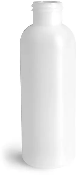 4 oz Natural HDPE Cosmo Round Bottles (Bulk), Caps NOT Included