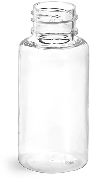 1/2 oz Clear PET Round Bottles (Bulk), Caps NOT Included