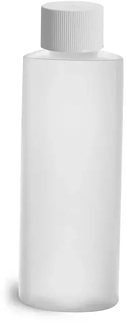 4 oz Natural HDPE Cylinder w/ White Lined Closure