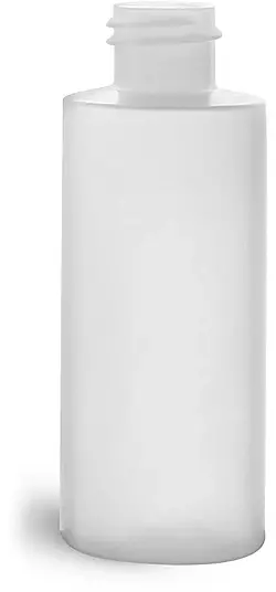 2 oz Natural HDPE Cylinder Bottles (Bulk), Caps NOT Included