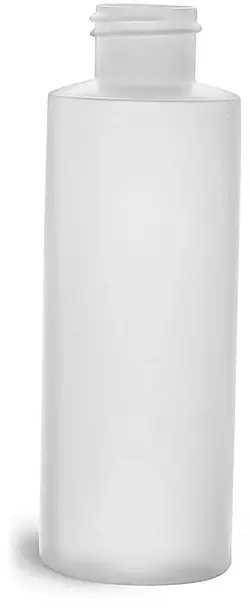 4 oz Natural HDPE Cylinder Bottles (Bulk), Caps NOT Included