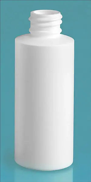 2 oz White HDPE Cylinder Bottles (Bulk), Caps NOT Included