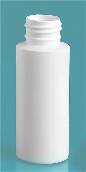 2 oz White HDPE Cylinder Bottles - (Bulk), Caps NOT Included