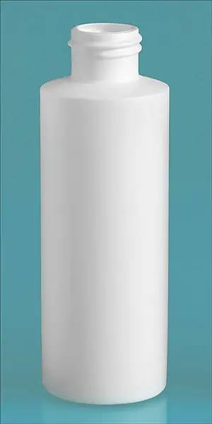 4 oz White HDPE Cylinder Bottles (Bulk), Caps NOT Included