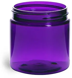 4 oz Plastic Jars, Purple PET Straight Sided Jars (BULK) Caps Not Included