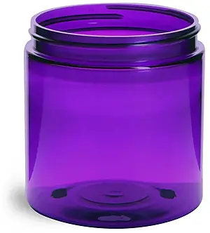 8 oz Plastic Jars, Purple PET Straight Sided Jars (BULK) Caps Not Included