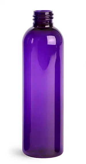 4 oz Purple PET Cosmo Round Bottles (Bulk), Caps NOT Included