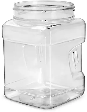 32 oz Clear PET Square Gripped Wide Mouth Jars (Bulk) Caps Not Included